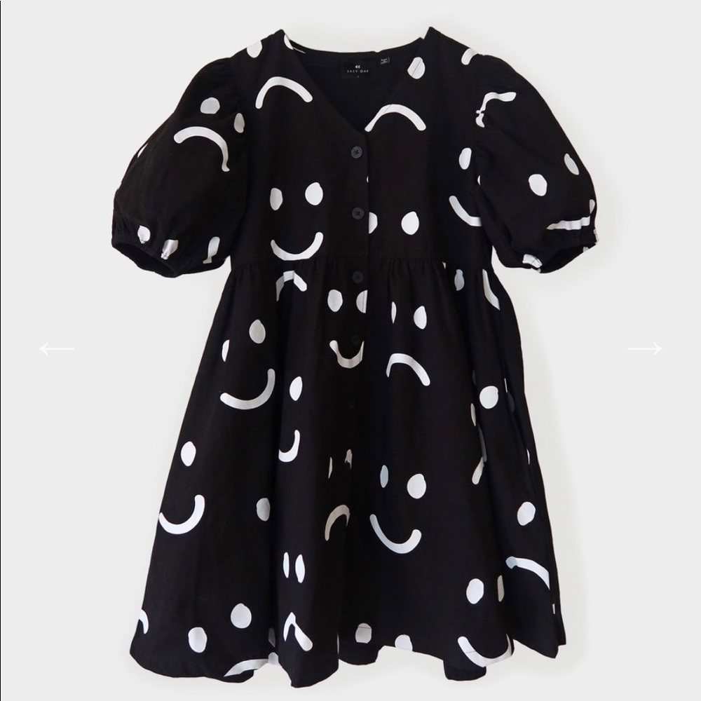 Lazy Oaf Happy Sad Puff Sleeve Dress
